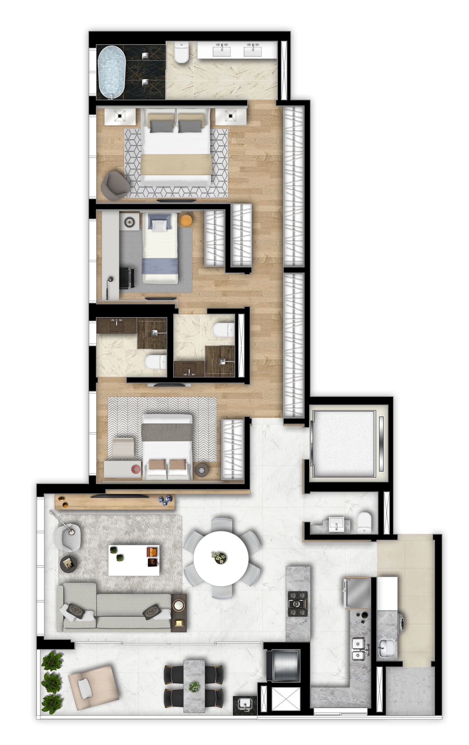 Apartamento com 3 dormitórios à venda sendo 3 suítes, 248.39 m² por - R$ 6.050.370,00 - Champagnat - Curitiba/PR