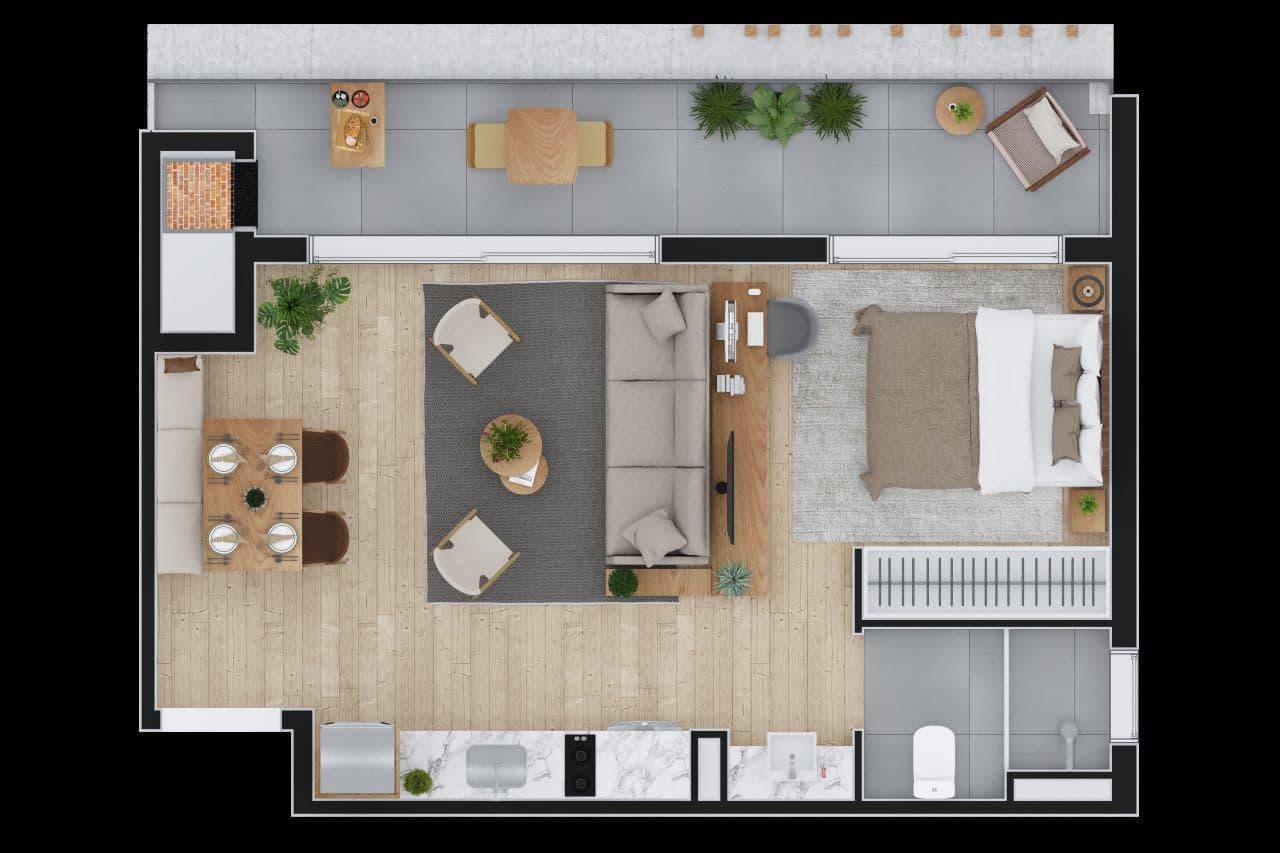 Apartamento com 1 dormitório à venda, 34.71 m² por - R$ 779.780,00 - Batel - Curitiba/PR